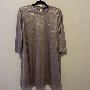 Trixxi Gold Metallic Mini Dress